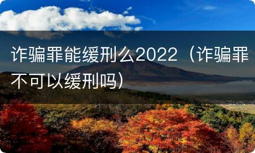 诈骗罪能缓刑么2022（诈骗罪不可以缓刑吗）