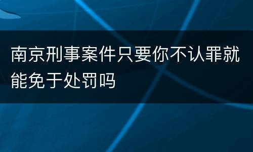 南京刑事案件只要你不认罪就能免于处罚吗