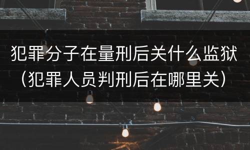 犯罪分子在量刑后关什么监狱（犯罪人员判刑后在哪里关）