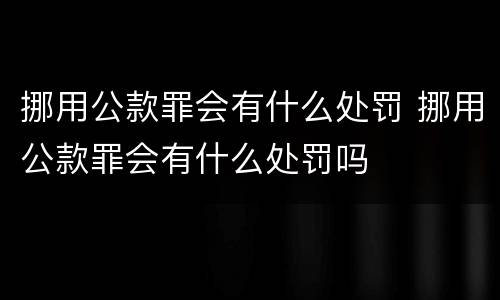 挪用公款罪会有什么处罚 挪用公款罪会有什么处罚吗