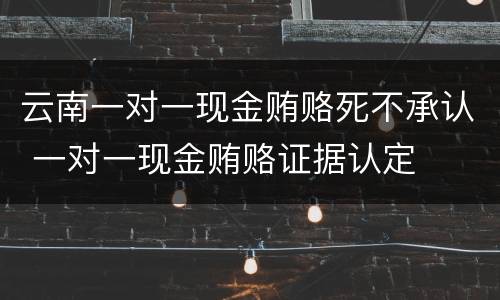 云南一对一现金贿赂死不承认 一对一现金贿赂证据认定