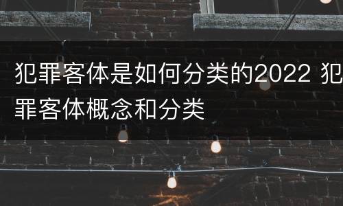 犯罪客体是如何分类的2022 犯罪客体概念和分类