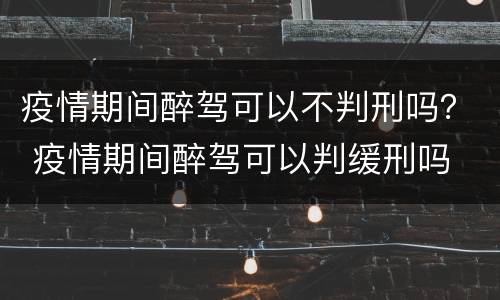 疫情期间醉驾可以不判刑吗？ 疫情期间醉驾可以判缓刑吗