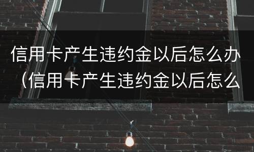 信用卡产生违约金以后怎么办（信用卡产生违约金以后怎么办呢）