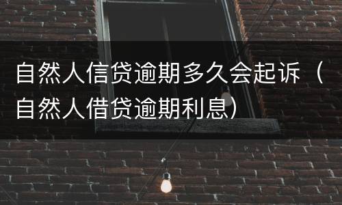 自然人信贷逾期多久会起诉（自然人借贷逾期利息）