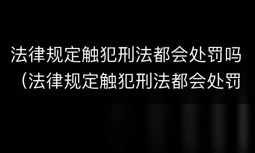 法律规定触犯刑法都会处罚吗（法律规定触犯刑法都会处罚吗知乎）