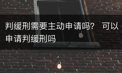 判缓刑需要主动申请吗？ 可以申请判缓刑吗