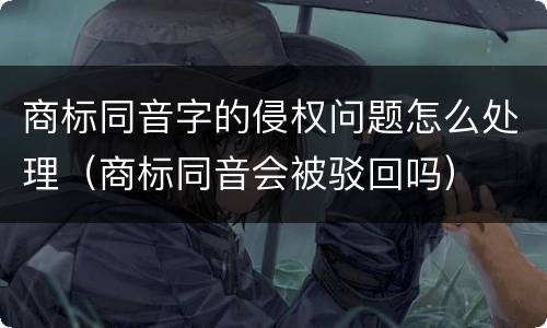 商标同音字的侵权问题怎么处理（商标同音会被驳回吗）