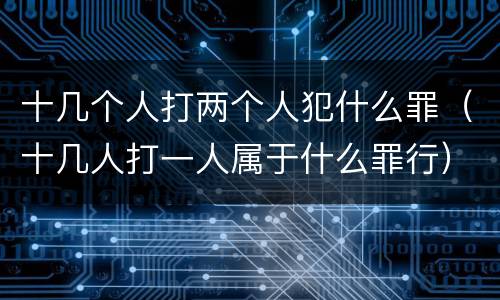 十几个人打两个人犯什么罪（十几人打一人属于什么罪行）