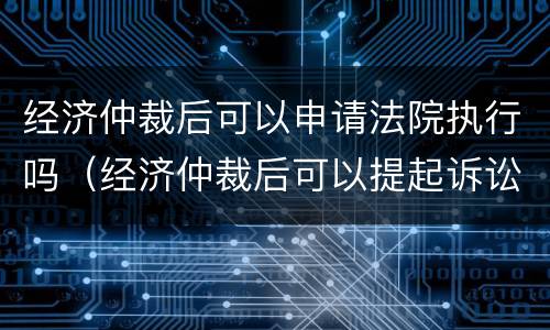 经济仲裁后可以申请法院执行吗（经济仲裁后可以提起诉讼吗）