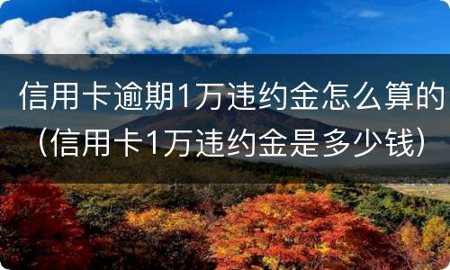 信用卡逾期1万违约金怎么算的（信用卡1万违约金是多少钱）
