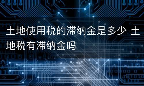 土地使用税的滞纳金是多少 土地税有滞纳金吗