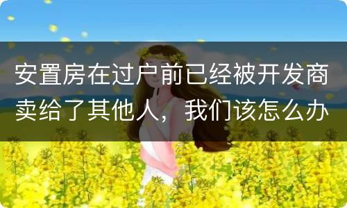 安置房在过户前已经被开发商卖给了其他人，我们该怎么办？