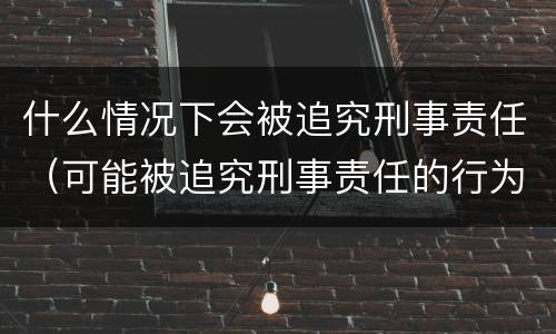 什么情况下会被追究刑事责任（可能被追究刑事责任的行为）