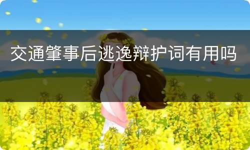 交通肇事后逃逸辩护词有用吗