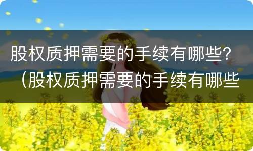 股权质押需要的手续有哪些？（股权质押需要的手续有哪些费用）