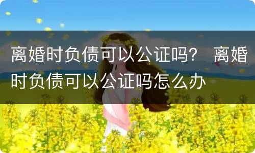离婚时负债可以公证吗？ 离婚时负债可以公证吗怎么办