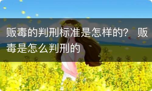 贩毒的判刑标准是怎样的？ 贩毒是怎么判刑的