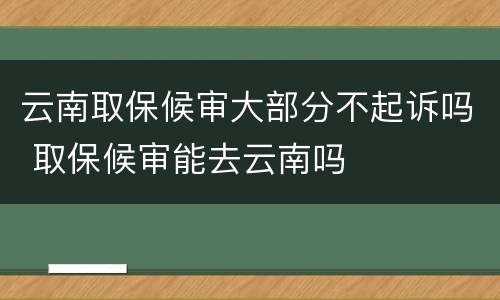 云南取保候审大部分不起诉吗 取保候审能去云南吗