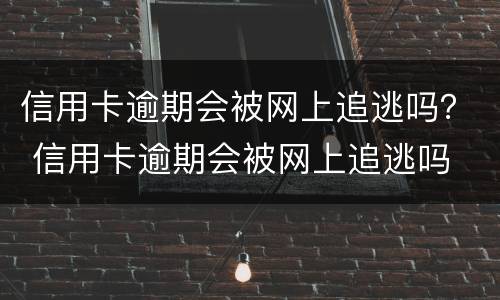 信用卡逾期会被网上追逃吗？ 信用卡逾期会被网上追逃吗