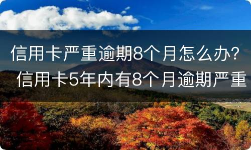 信用卡严重逾期8个月怎么办？ 信用卡5年内有8个月逾期严重吗