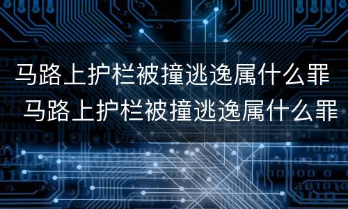 马路上护栏被撞逃逸属什么罪 马路上护栏被撞逃逸属什么罪名