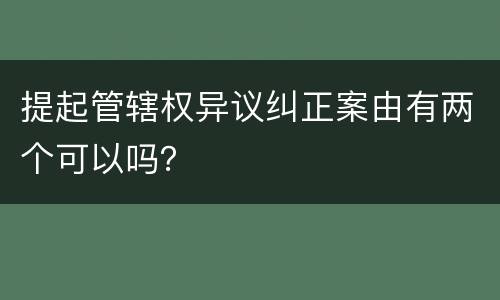 提起管辖权异议纠正案由有两个可以吗？