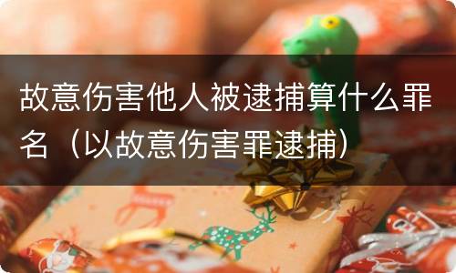 故意伤害他人被逮捕算什么罪名（以故意伤害罪逮捕）