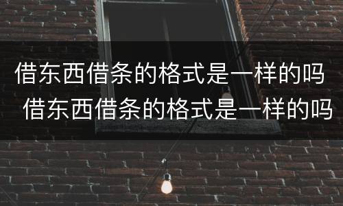 借东西借条的格式是一样的吗 借东西借条的格式是一样的吗图片