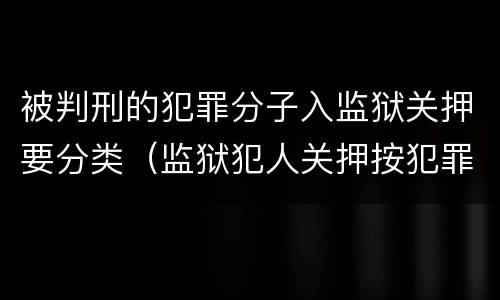 被判刑的犯罪分子入监狱关押要分类（监狱犯人关押按犯罪性质吗）