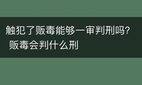 触犯了贩毒能够一审判刑吗？ 贩毒会判什么刑