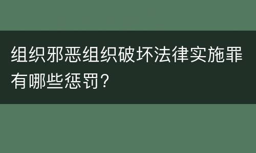 组织邪恶组织破坏法律实施罪有哪些惩罚?