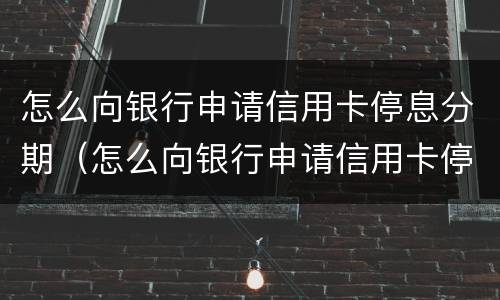 怎么向银行申请信用卡停息分期（怎么向银行申请信用卡停息分期付款）