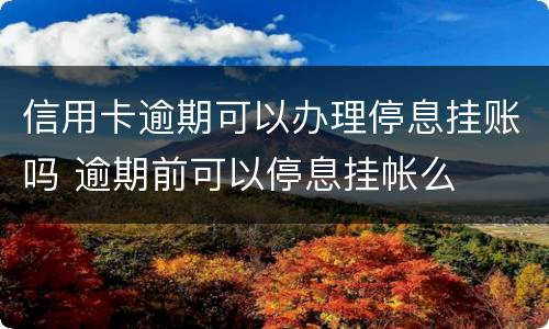 信用卡逾期可以办理停息挂账吗 逾期前可以停息挂帐么