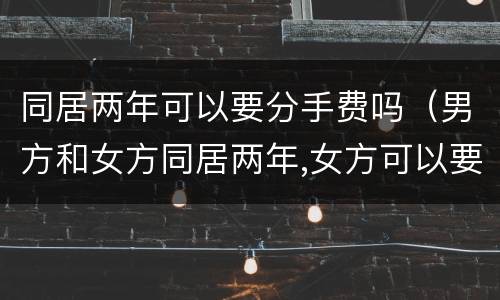 同居两年可以要分手费吗（男方和女方同居两年,女方可以要分手费吗?）
