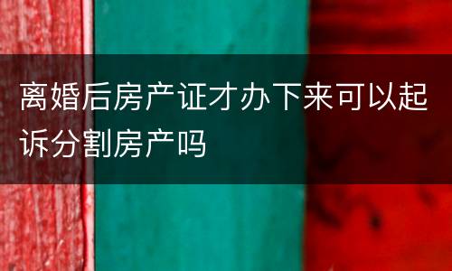 离婚后房产证才办下来可以起诉分割房产吗