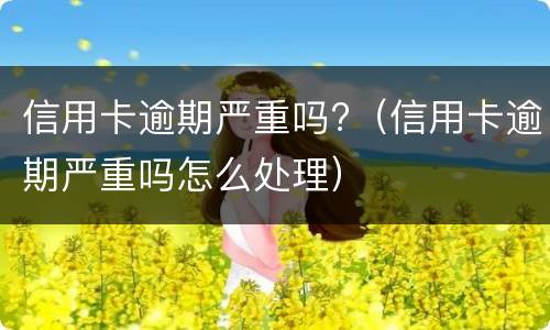 信用卡逾期严重吗?（信用卡逾期严重吗怎么处理）