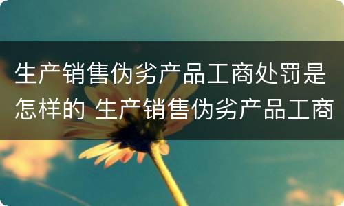 生产销售伪劣产品工商处罚是怎样的 生产销售伪劣产品工商处罚是怎样的情形