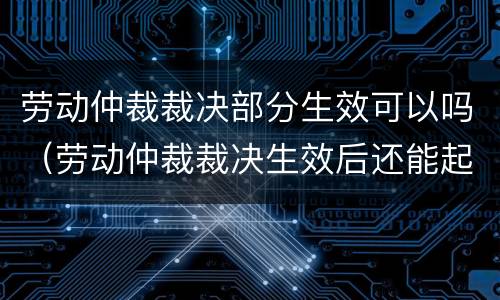 劳动仲裁裁决部分生效可以吗（劳动仲裁裁决生效后还能起诉吗）