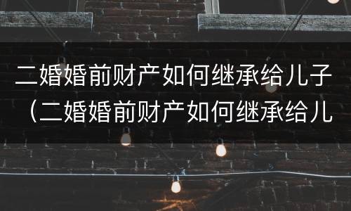 二婚婚前财产如何继承给儿子（二婚婚前财产如何继承给儿子的）