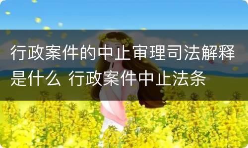 行政案件的中止审理司法解释是什么 行政案件中止法条