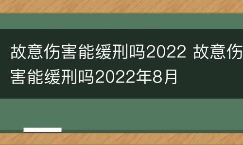 故意伤害能缓刑吗2022 故意伤害能缓刑吗2022年8月