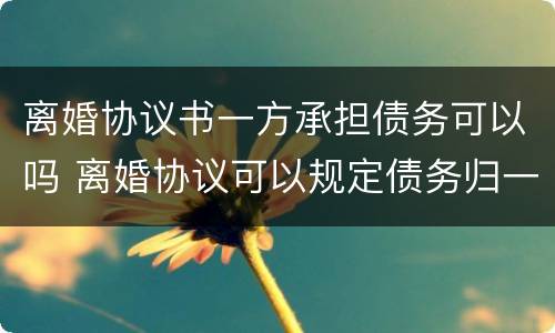 离婚协议书一方承担债务可以吗 离婚协议可以规定债务归一方吗