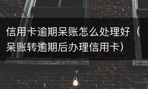 信用卡逾期呆账怎么处理好（呆账转逾期后办理信用卡）
