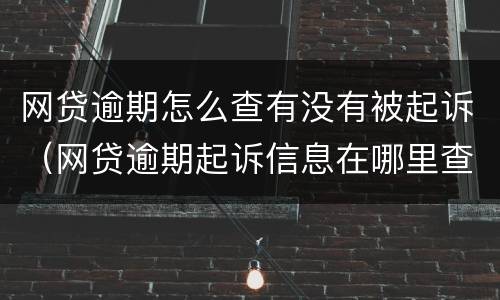 网贷逾期怎么查有没有被起诉（网贷逾期起诉信息在哪里查）