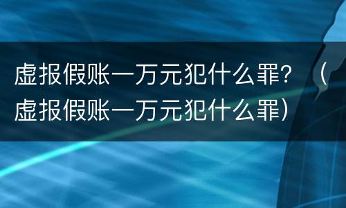 虚报假账一万元犯什么罪？（虚报假账一万元犯什么罪）