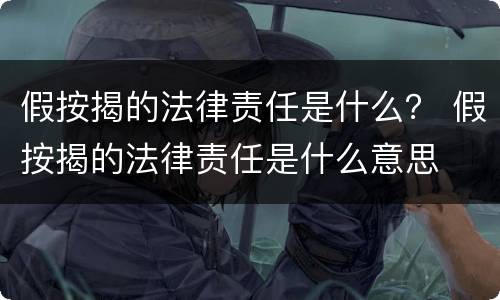 假按揭的法律责任是什么？ 假按揭的法律责任是什么意思