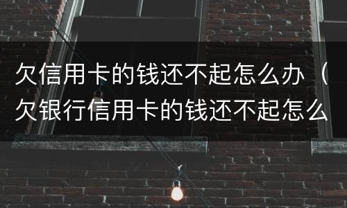 欠信用卡的钱还不起怎么办（欠银行信用卡的钱还不起怎么办）
