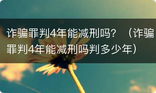 诈骗罪判4年能减刑吗？（诈骗罪判4年能减刑吗判多少年）
