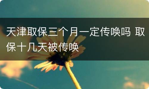 天津取保三个月一定传唤吗 取保十几天被传唤